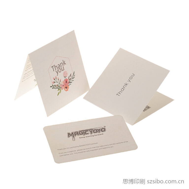 高档特种纸贺卡感谢卡说明卡定制 外贸出口包装