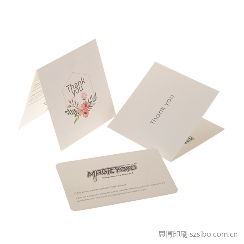 高档特种纸贺卡感谢卡说明卡定制 外贸出口包装